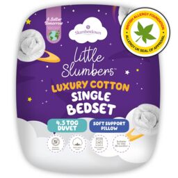 Slumberdown Little Slumbers Anti Allergy 4.5 Tog 100% Cotton Kids Single Bedset in White - thumbnail 5