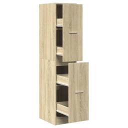 Berkfield Home Elegant Apothecary Cabinet Sonoma Oak 30x41x144.5 cm Engineered Wood in Light Tan - thumbnail 3