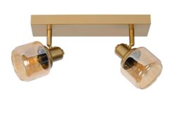Lucide 'BJORN' Dimmable Rotatable Stylish Indoor Twin Ceiling Spotlight 2xE14 in Gold - thumbnail 2