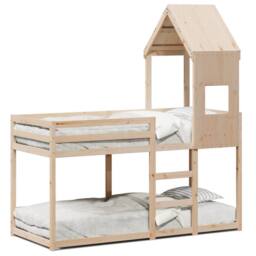 Berkfield Home Bunk Bed without Mattress 90x190 cm Single Solid Wood Pine in Brown - thumbnail 2