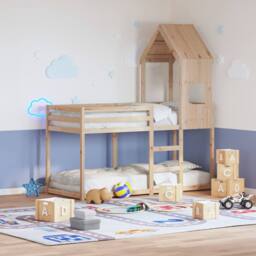 Berkfield Home Bunk Bed without Mattress 90x190 cm Single Solid Wood Pine in Brown - thumbnail 1
