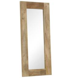 Berkfield Home Mirror Solid Mango Wood 50x110 cm in Brown - thumbnail 8
