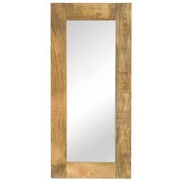Berkfield Home Mirror Solid Mango Wood 50x110 cm in Brown - thumbnail 2