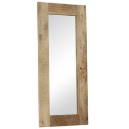 Berkfield Home Mirror Solid Mango Wood 50x110 cm in Brown - thumbnail 9