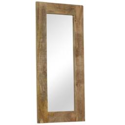 Berkfield Home Mirror Solid Mango Wood 50x110 cm in Brown - thumbnail 7