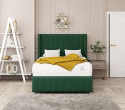 "Bed Choices Moscow Divan Bed 2 drawers, Mattress & 54"" Floor Standing Headboard in Pink - Size: Double" - thumbnail 2