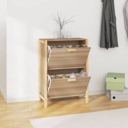 Berkfield Home Shoe Cabinet 57.5x33x80 cm Engineered Wood in Brown - thumbnail 2