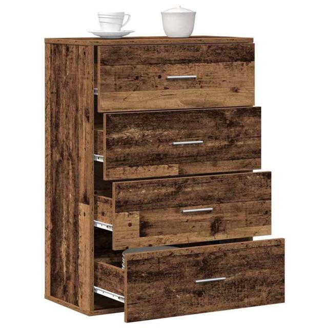 Berkfield Home Sideboard with Drawer Old wood 60 x 31 x 84 cm Particle board in Brown - image 1