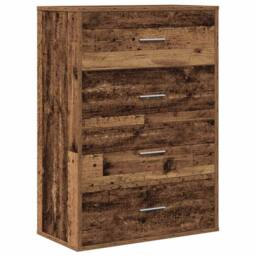 Berkfield Home Sideboard with Drawer Old wood 60 x 31 x 84 cm Particle board in Brown - thumbnail 3
