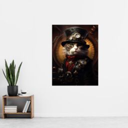 "Artery8 Sir Henry Trumpington III Steampunk Sea Cat Captain Fun Artwork Extra Large XL Unframed Wall Art Poster Print - Size: W24"" x H32""" - thumbnail 4