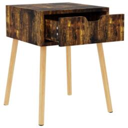 Berkfield Home Bedside Cabinet Smoked Oak 40x40x56 cm Engineered Wood in Brown - Size: 40 x 40 x 56 cm - thumbnail 6