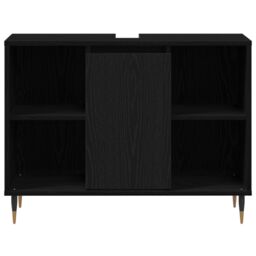 Berkfield Home Vanity Unit Black Oak Engineered Wood Medium Black Oak Vanity - thumbnail 6