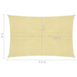 Berkfield Home Sunshade Sail 160 g/m ² Beige 3x4.5 m HDPE - thumbnail 6
