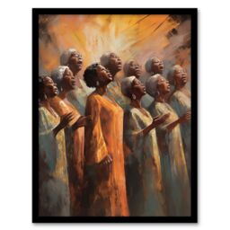 Artery8 African Country Gospel Choir Music Artwork Framed Wall Art Print A4 in Black - thumbnail 1