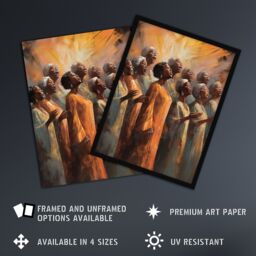 Artery8 African Country Gospel Choir Music Artwork Framed Wall Art Print A4 in Black - thumbnail 2