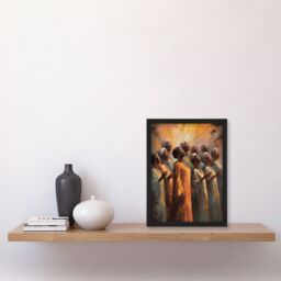 Artery8 African Country Gospel Choir Music Artwork Framed Wall Art Print A4 in Black - thumbnail 4