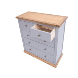 Cabinet Bits Bicarri 5 Drawer Chest of Drawers Brass Knob in Grey - thumbnail 4