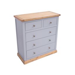 Cabinet Bits Bicarri 5 Drawer Chest of Drawers Brass Knob in Grey - thumbnail 3