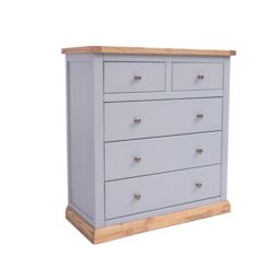 Cabinet Bits Bicarri 5 Drawer Chest of Drawers Brass Knob in Grey - thumbnail 1