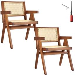tectake Dining Chair Lizzy Set Of 2 - Dark Oak in Dark Brown - Size: 2 Pack - thumbnail 1
