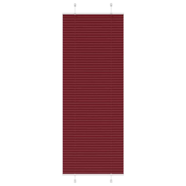 Berkfield Home Pleated Blind Bordeaux Red 80x200 cm Fabric Width 79.4 cm Polyester - image 1