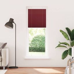 Berkfield Home Pleated Blind Bordeaux Red 80x200 cm Fabric Width 79.4 cm Polyester - thumbnail 2