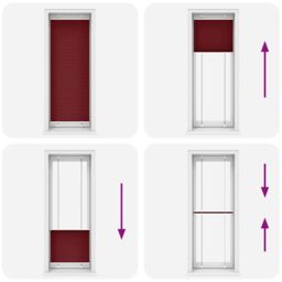 Berkfield Home Pleated Blind Bordeaux Red 80x200 cm Fabric Width 79.4 cm Polyester - thumbnail 5