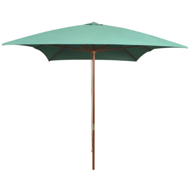 Berkfield Home Parasol 200x300 cm Wooden Pole Green - image 1