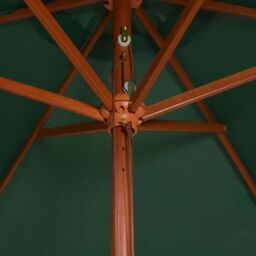 Berkfield Home Parasol 200x300 cm Wooden Pole Green - thumbnail 5
