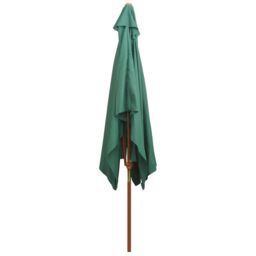 Berkfield Home Parasol 200x300 cm Wooden Pole Green - thumbnail 4