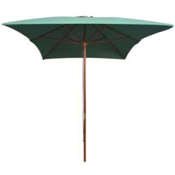 Berkfield Home Parasol 200x300 cm Wooden Pole Green - thumbnail 2