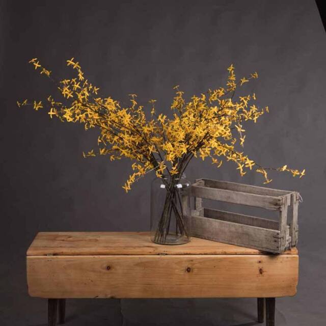 Lemon Pavilion Furniture and Decor Forsythia Branch Artificial Plant - L15 x W35 x H108 cm - Yellow