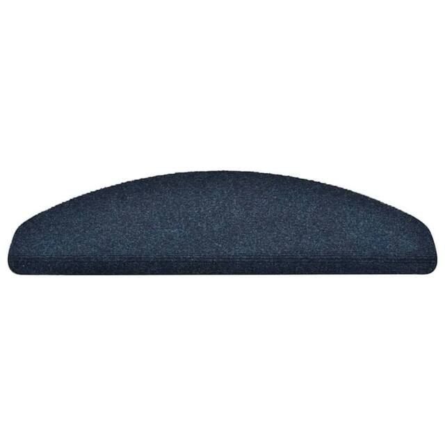 Berkfield Home Self-adhesive Stair Mats 15 pcs Navy 65x21x4 cm Needle Punch - Size: Medium - image 1