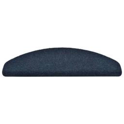 Berkfield Home Self-adhesive Stair Mats 15 pcs Navy 65x21x4 cm Needle Punch - Size: Medium - thumbnail 1