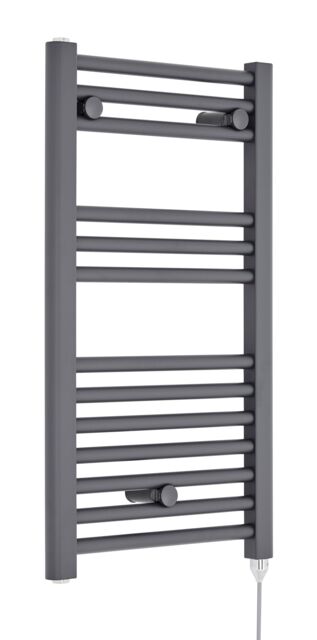Balterley Electric Vertical Round Towel Rail with 13 Rails, 720x400mm Anthracite in Grey - image 1