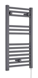 Balterley Electric Vertical Round Towel Rail with 13 Rails, 720x400mm Anthracite in Grey