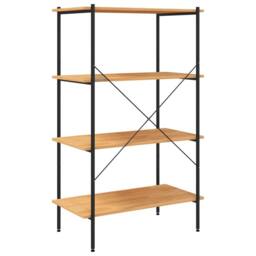 Berkfield Home Sturdy 4-Tier Shelving Unit Black & Oak 80x40x130 cm - Size: 80 x 40 x 130 cm - thumbnail 5