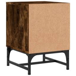 Berkfield Home Elegant Bedside Cabinets with Glass Doors 2 pcs Smoked Oak 35x37x50 cm in Brown - Size: 35 x 37 x 50 cm - thumbnail 9