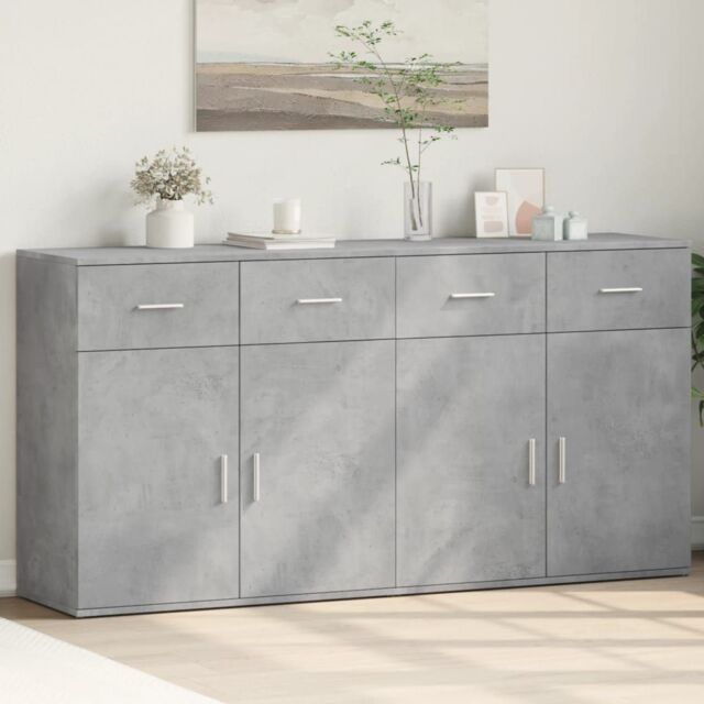 Berkfield Home Sideboards 2 pcs Concrete Grey 79x38x80 cm Engineered Wood - Size: 79 x 38 x 80 cm - image 1