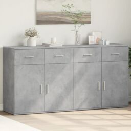 Berkfield Home Sideboards 2 pcs Concrete Grey 79x38x80 cm Engineered Wood - Size: 79 x 38 x 80 cm