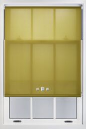Furnished Daylight Roller Blinds with Triple Square Eyelets - Trimmable Window Shade in Green - Size: 150 cm width x 210 cm drop
