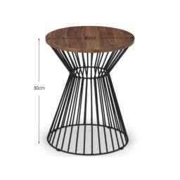 Cheshire Carloway Round Wire Lamp Table in Walnut & Black - thumbnail 6
