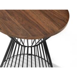 Cheshire Carloway Round Wire Lamp Table in Walnut & Black - thumbnail 5