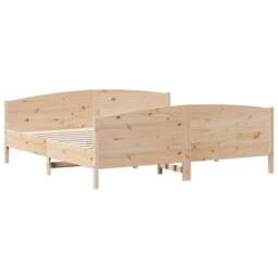 Berkfield Home Bed Frame without Mattress 180x200 cm Super King Solid Wood Pine in Light Tan - thumbnail 6