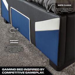 X Rocker Cerberus Gaming Ottoman Bed for Kids & Teens, Upholstered in Blue - Size: Double - thumbnail 4