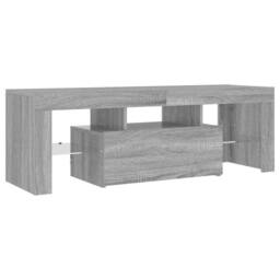Berkfield Home TV Cabinet with LED Lights Grey Sonoma 120x35x40 cm - Size: 120 x 35 x 40 cm - thumbnail 6