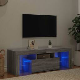 Berkfield Home TV Cabinet with LED Lights Grey Sonoma 120x35x40 cm - Size: 120 x 35 x 40 cm - thumbnail 4