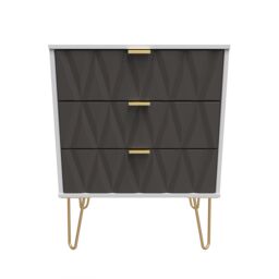 Ready Assembled 2 U Dallas 3 Drawer Chest (Ready Assembled) in Dark Grey - thumbnail 1