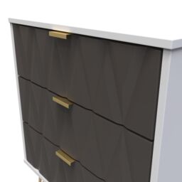 Ready Assembled 2 U Dallas 3 Drawer Chest (Ready Assembled) in Dark Grey - thumbnail 4