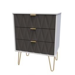 Ready Assembled 2 U Dallas 3 Drawer Chest (Ready Assembled) in Dark Grey - thumbnail 3